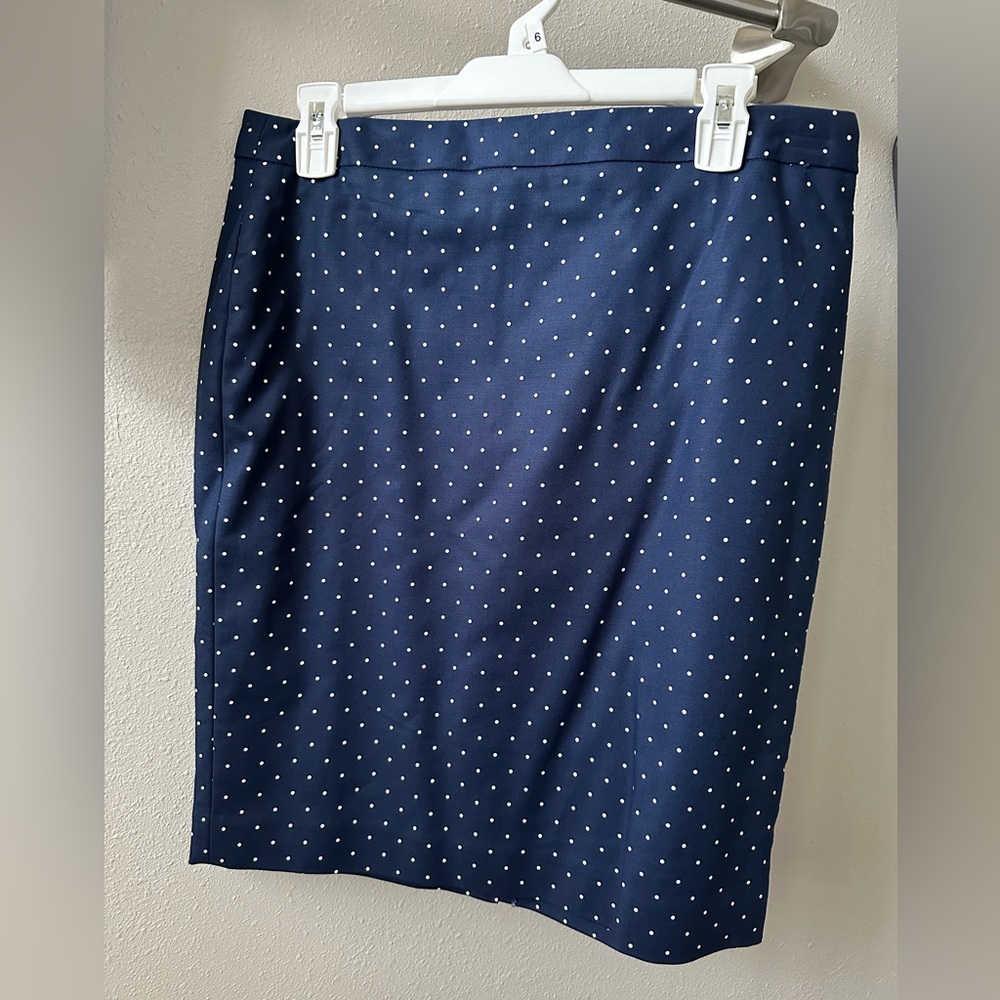 NWT Liz Claiborne Blue Polka Dot Skirt size 6